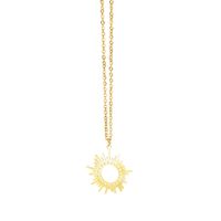 Fashion Simple Titanium Steel Sun-shaped Necklace Plated 14k Gold Clavicle Chain sku image 2