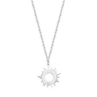 Fashion Simple Titanium Steel Sun-shaped Necklace Plated 14k Gold Clavicle Chain sku image 1