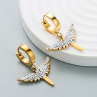 Fashion Angel Wings Stainless Steel Titanium Steel Earrings sku image 1