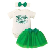 Baby Summer Two-piece Children Letters Romper Skirt Suit sku image 2