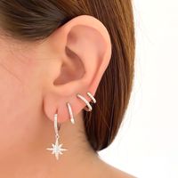 Fashion S925 Silver Needle Double-layer Round Micro-inlaid Zircon Copper Earrings main image 4