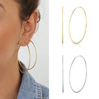 S925 Silver Needle Simple Large Circle Geometric Copper Earrings Wholesale main image 5