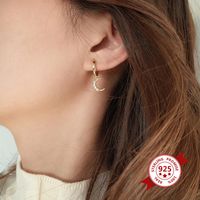 Fashion 925 Silver Needle Star And Moon Asymmetric Earrings Earrings Wholesale main image 5
