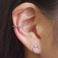 Fashion S925 Silver Needle Simple Inlaid Zircon Geometric Copper Earrings main image 3