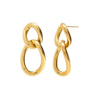 Simple Hollow Double Chain S925 Silver Needle Copper Earrings Wholesale main image 1