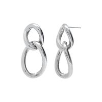 Simple Hollow Double Chain S925 Silver Needle Copper Earrings Wholesale main image 6
