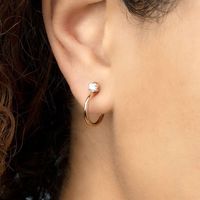 Fashion S925 Silver Needle Geometric C-shaped Inlaid Zircon Copper Earrings main image 4
