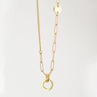 Fashion Double Circle Five-pointed Star Stainless Steel Simple Double Spell Collarbone Necklace main image 5