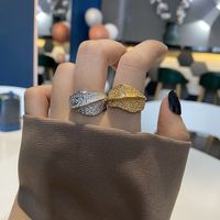 Mode Einfacher Vergoldeter Ring Mit Matter Oberfläche Weiblicher Retro-silber Überzogener Kupferring main image 2