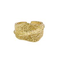 Mode Einfacher Vergoldeter Ring Mit Matter Oberfläche Weiblicher Retro-silber Überzogener Kupferring main image 6