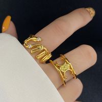 Simple Opening Adjustable Copper Ring French Arc De Triomphe Ring Female main image 2