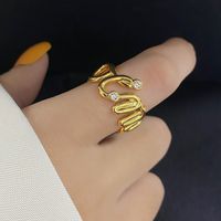 Simple Opening Adjustable Copper Ring French Arc De Triomphe Ring Female main image 5