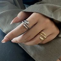 Fashion Stacking Ring Female Simple Water Drop Silver Plated Copper Open Ring Female main image 4
