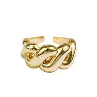Retro Fashion Hemp Flower Twisted Line Geometric Hollow Copper Silver Plated Ring main image 6