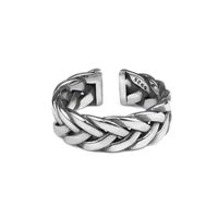 New Trendy Hemp Rope Braided Silver Plated Copper Open Ring Wholesale main image 6