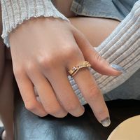 Korean Index Finger Open Ring Female Simple Cross Copper Inlaid Zircon Ring Wholesale main image 4