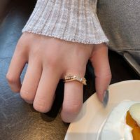 Korean Index Finger Open Ring Female Simple Cross Copper Inlaid Zircon Ring Wholesale main image 5