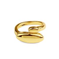 Fashion Korean Glossy Irregular Copper Gold-plated Opening Adjustable Ring Female main image 6