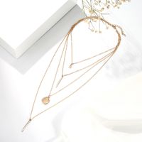 Fashion Simple Four-layer Disc Pendant Alloy Necklace Wholesale main image 2