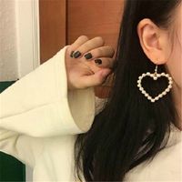 Fashion Inlaid Pearl Classic Heart Earrings Ornaments Wholesale main image 1