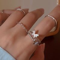 New Ring Set Fashion Adjustable Butterfly Joint Ring 4-piece Geometric Index Finger Ring main image 1