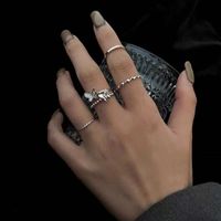New Ring Set Fashion Adjustable Butterfly Joint Ring 4-piece Geometric Index Finger Ring main image 3