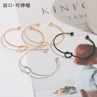 European And American Simple Open Bracelet Heart Knot Stainless Steel Bracelet main image 1