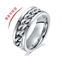 Star Moon Rotatable Titanium Steel Ring Decompression European And American Jewelry main image 4