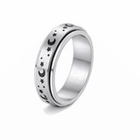 Double-layer Rotatable Titanium Steel Star-moon Ring Fashion Decompression Ring Ring main image 1