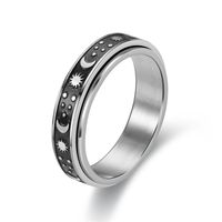 Double-layer Rotatable Titanium Steel Star-moon Ring Fashion Decompression Ring Ring main image 4