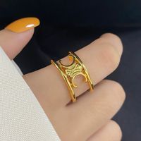 Simple Opening Adjustable Copper Ring French Arc De Triomphe Ring Female sku image 1