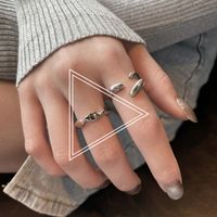 Niche Geometric Cross Glossy Silver Plated Copper Opening Index Finger Ring Female sku image 1