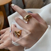 Fashion Korean Glossy Irregular Copper Gold-plated Opening Adjustable Ring Female sku image 2