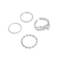 Nuevo Conjunto De Anillos Anillo De Articulación De Mariposa Ajustable De Moda Anillo De Dedo Índice Geométrico De 4 Piezas sku image 1