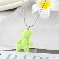 Simple Candy-colored Resin Bear Color Animal Pendant Necklace main image 5