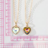 Fashion Retro Zircon Heart Pendant Multicolor Stone Pendant Necklace main image 3