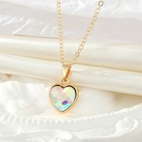 Fashion Retro Zircon Heart Pendant Multicolor Stone Pendant Necklace main image 5