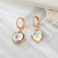 Trend Color Zircon Butterfly Love Pendant Cute Peach Heart Earrings main image 6