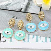 Retro Exaggerated Colorful Dripping Oil Eye Big Pendant Earrings main image 1
