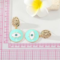 Retro Exaggerated Colorful Dripping Oil Eye Big Pendant Earrings main image 3