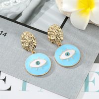 Retro Exaggerated Colorful Dripping Oil Eye Big Pendant Earrings main image 4