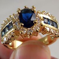 New Inlaid Blue And Red Zircon Ring Fashion Men And Women Ring Wholesale main image 6