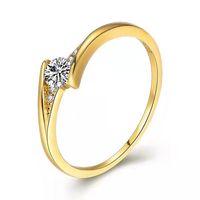 New European And American Gold-plated Inlaid Three-dimensional Zircon Fine Ring main image 3
