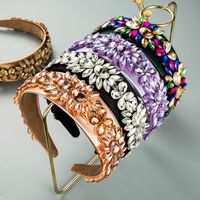 Fashion Inlaid Color Rhinestone Baroque Wide-brimmed Headband main image 1