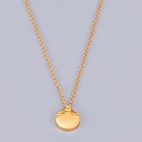 Fashion Flat Double-sided Round Simple Chinese Characters Double-sided Titanium Steel Necklace main image 6