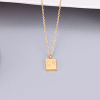 Chinese Character Double-sided Lettering Simple Retro Titanium Steel Clavicle Chain main image 3