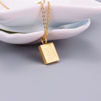 Chinese Character Double-sided Lettering Simple Retro Titanium Steel Clavicle Chain main image 5