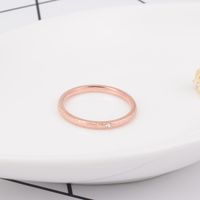 Korean Diamonds 18k Rose Gold Titanium Steel Frosted Couple Ring main image 5
