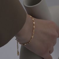 Geometric Titanium Steel 18K Gold Plated Bracelets In Bulk main image 3
