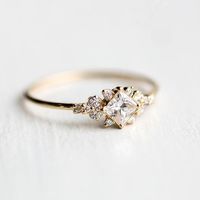 Neuer Eingelegter Quadratischer Diamantzirkonring Einfacher Ring Des Goldes 14k Großhandel main image 4